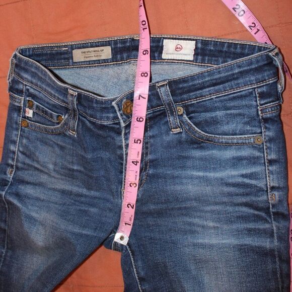 Ag Adriano Goldschmied Cigarette Roll-Up Low Rise Skinny Jeans Women's Size 25 - Picture 14 of 15